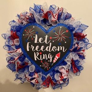 🇺🇸 Handmade 4th of July Door Hanging Wreath 🇺🇸